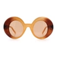thumbnail image 5 of Womens Tall Oval Round Thick Retro Mod Plastic Fashion Sunglasses Beige Brown - Brown, 5 of 8