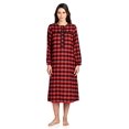 thumbnail image 2 of Ashford & Brooks Chemise de Nuit à Carreaux en Flanelle à Manches Longues pour Femme, Carreaux Buffalo Rouges, 3TG, 2 of 4