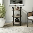 thumbnail image 5 of Henn&Hart 21" Alder Brown Metal Bar Cart, 5 of 5