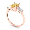 thumbnail image 2 of 1.5 ct Emerald Cut Natural Citrine 3 Stone 18K Rose Gold Womens Engagement Ring, 2 of 5