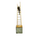 thumbnail image 1 of Sagebrook Home Sculpture sur Échelle en Or, Homme Assis, 1 of 3