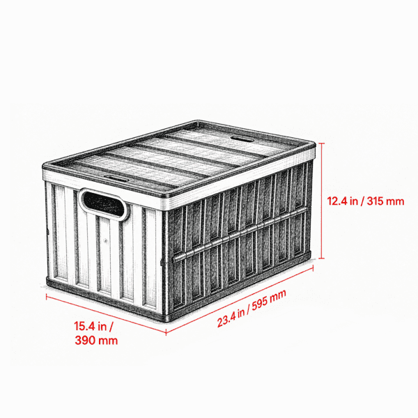 2 Pack 65L Collapsible Storage Bins with Lids, Stackable with Handles, Holds 84 lbs Each, Heavy Duty Plastic, Space-Saving Home Organizer