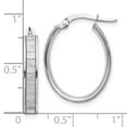 thumbnail image 4 of 14K White Gold Polished Glimmer Infused Oval Hoop Earrings, 4 of 4