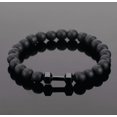 thumbnail image 3 of Pulsera con pesas para hombre Pulsera con cuentas de lava Pulsera de piedra volcánica natural Pulsera con cuentas para la ansiedad Cuentas de yoga Conjunto de joyas elásticas para mujer y hombre, 3 of 6