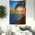 thumbnail image 3 of Hawaiian Tapestry, Pacific Sunrise at Lanikai Beach Hawaii Colorful Sky Wavy Ocean Surface Scene, Wall Hanging for Bedroom Living Room Dorm Decor, 40W X 60L Inches, Blue Brown, by Ambesonne, 3 of 5