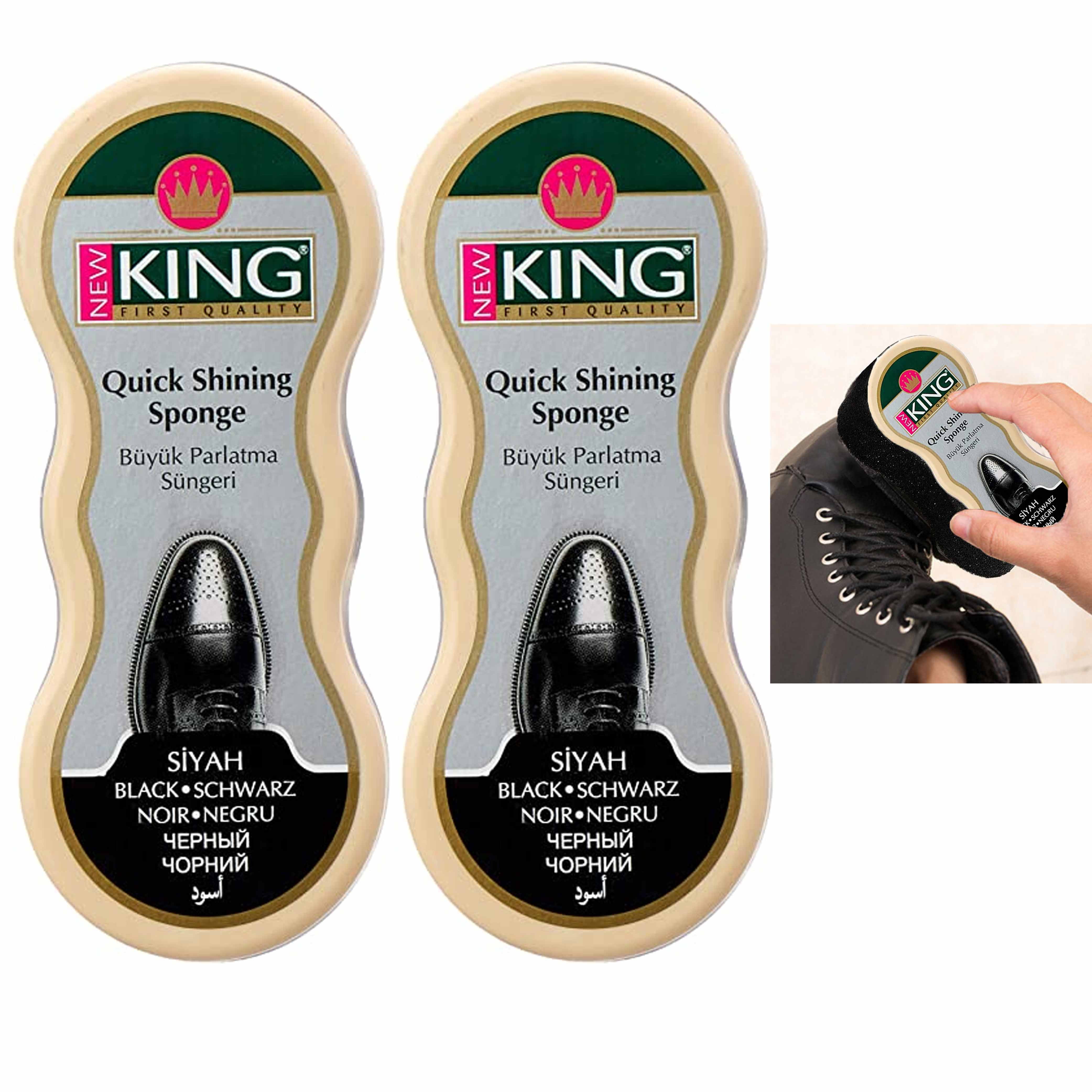 2 Pc Quick Shoe Shining Sponge Black Instant Shine Boot Polish Leather