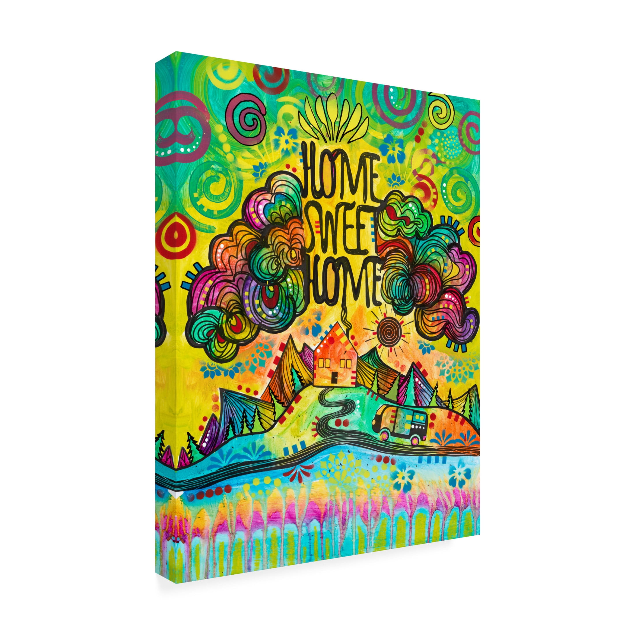Canvas Wall Art - Dean Russo 'Home Sweet Home 2' Wall Art for Living Room, Bedroom, or Office Décor by Trademark Fine Art - 14 x 19 Inches