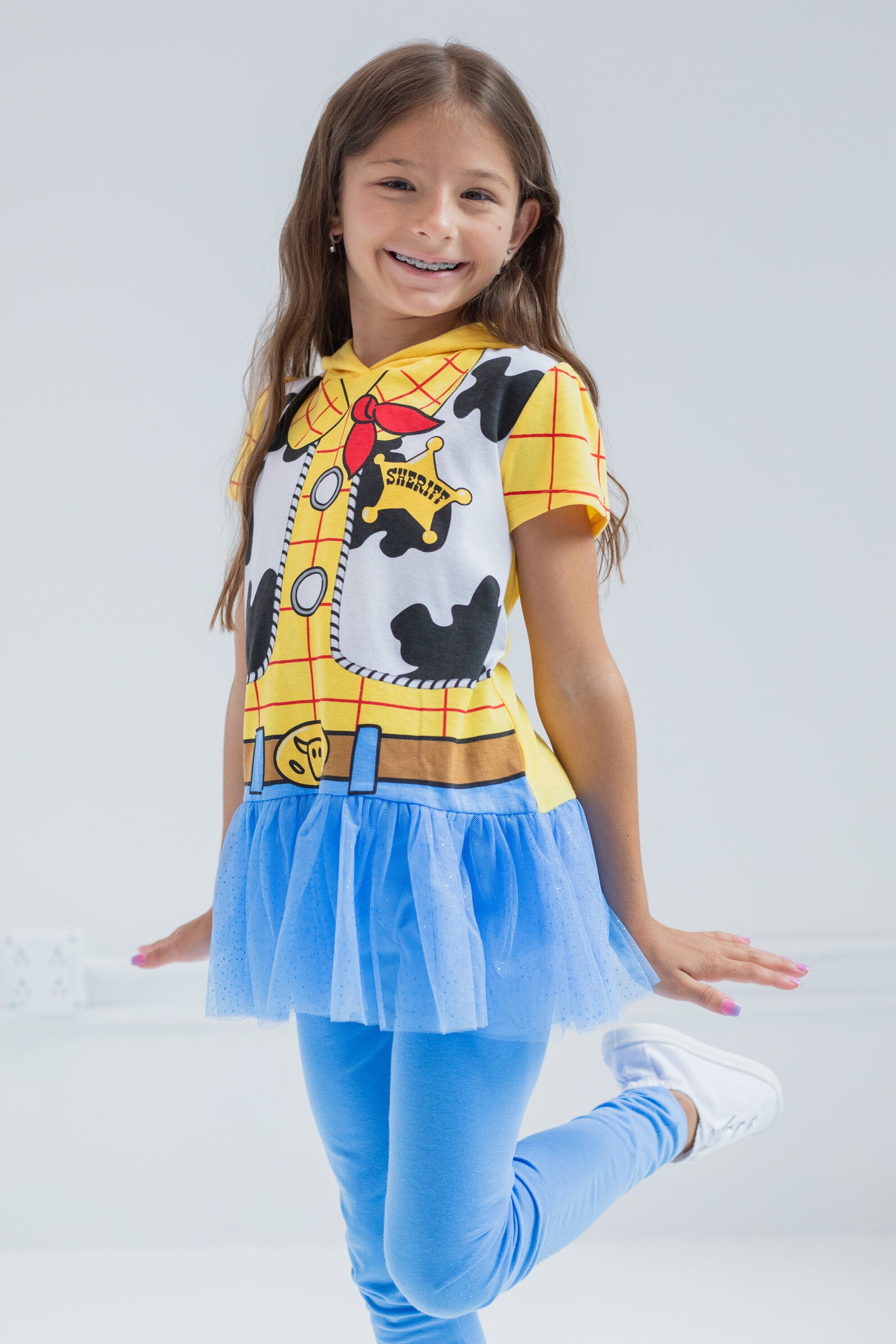 Disney Pixar Toy Story Woody Toddler Girls Cosplay T-Shirt Dress and Leggings Infant to Little Kid