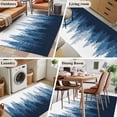 thumbnail image 5 of Navy Blue Washable Area Rug 3x5 Forest Nature Woodland Tree Misty Forest Silhouette Landscape Low-Profile Large Area Rugs with Non Slip Backing Indoor Floor Carpet for Entrance Living Room Bedroom, 5 of 9