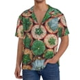 thumbnail image 2 of Disketp Men's Hawaiian Cactus 4 Print Shirts Button Down Holiday Beach Shirts-X-Large, 2 of 5