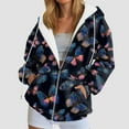 thumbnail image 2 of felwors Zip Up Hoodie Women Butterfly Graphic Hoodies Long Sleeve Oversized Y2K Sweatshirts Cute jackets Plus Size for Girls Black, S, 2 of 7