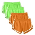 thumbnail image 2 of Workout Shorts 4 PCS for Women Summer Dolphin Shorts Sports Gym Shorts Mid Rise Elastic Waisted Casual Lougewear Comfy Lightweight Athletic Hot Shorts, 2 Green+2 Orange (XX-Large), 2 of 8