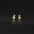thumbnail image 3 of K-KED Gold plated 925 Sterling Silver Crystal Round/Star Stud Earrings Screw Backs-Gold, 3 of 6