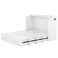 thumbnail image 6 of Queen Size Murphy Bed Wall Bed With Drawer And A Set Of Sockets & Usb Ports, Pulley Structure Design, White, 6 of 9