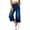 Blue, variant on Jesvior Women'S High Waisted Wide Leg Denim Jeans Elastic Waist Drawstring Pants Casual Pull On Trousers with Pockets for Summer Walking Lounge
