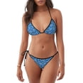 thumbnail image 1 of KLL Ensemble Bikini Imprimé Tennis pour Femmes, Haut à Cordon Deux Pièces Triangle avec Bas Aguichant Maillot de Bain, 1 of 6