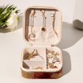 thumbnail image 6 of Cupid Travel Portable Square Jewelry Stand Organizer Storage Box for Rings, Earrings, Necklaces, Bracelets - Suitable for Girls and Women, 6 of 6