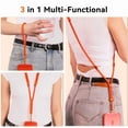 thumbnail image 5 of VENINGO 3-In-1 Phone Lanyard with Tether Tab & Loop Strap, Adjustable Anti Theft Phone Strap for Crossbody, Neck, Wrist -Universal for Smartphones, Travel, Running, Hiking - Orange, 5 of 7