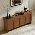 thumbnail image 3 of LKTART 63" Buffet Cabinet with Storage, Solid Wood Arched Sideboard Accent Cabinet with Doors & Adjustable Shelves, TV Console Cabinet, Large Credenza for Dining Room,Kitchen,Entryway, 3 of 10