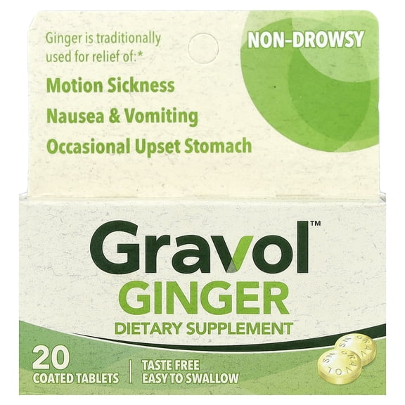 Gravol Ginger, 20 Coated Tablets