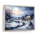 thumbnail image 2 of Designart "Frosty Holiday Village Delight III" Landscapes Framed Wall Art - Traditional White Winter Landscape Bedroom Framed Canvas Wall Art, 2 of 6