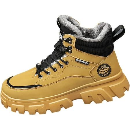 Men s Work Boots Wide Width Hiking Sneakers Warm Ankle Womens Safety Toe Shoes Slip Resistant Wide Outdoor Shoes Slip on Loafers Hike Grounded Footwear