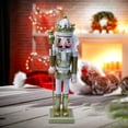 thumbnail image 5 of 2pcs Wooden Nutcracker Soldier Figurine Photography Props Collectible Party Favors Gift 30cm Christmas Sculpture for Themed Party Holiday C, 5 of 8