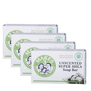 Organic Shea Butter Soap Pack - 100% Handcrafted Organic Soap - Anti-aging for Dry Skin and Eczema - Prevents Wrinkles, Sagging Skin, Age Spots - Promotes Healthy Complexion (4 Organic Soap Bars)