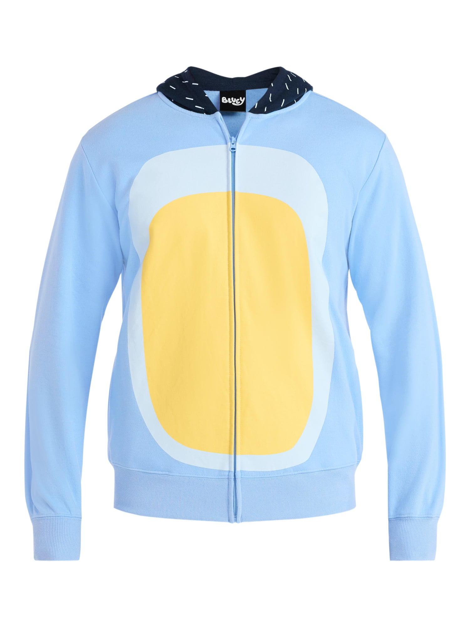 Bluey Men's and Big Men's Bandit Halloween Cosplay Zip Hoodie, Sizes S-3XL