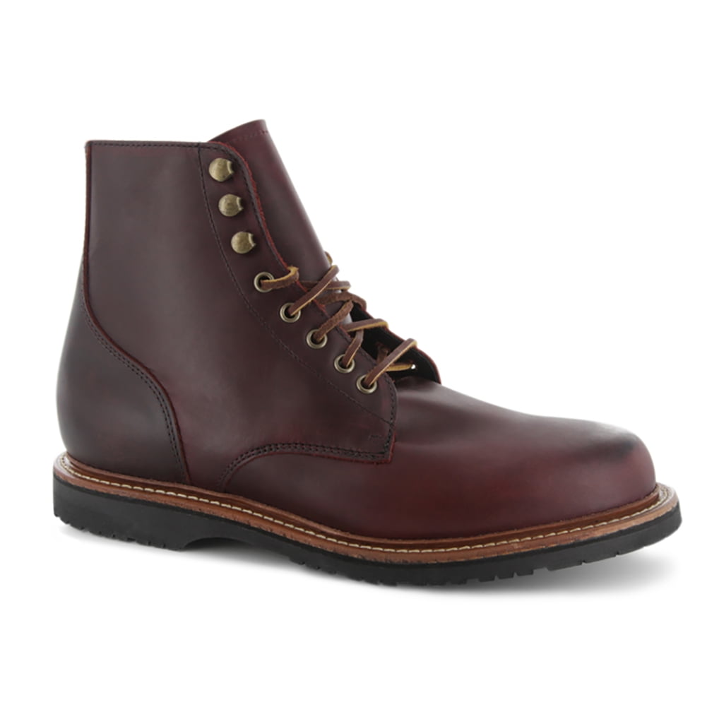 Abram Boot Men's Batavian Work Boots Burgundy Leather Rubber 12 (3E)