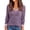 Dark purple, variant on Color Block Long Sleeve Shirts for Women V Neck Dressy Casual Fall Tops Lightweight Tunic Pullover Fashion Clothes