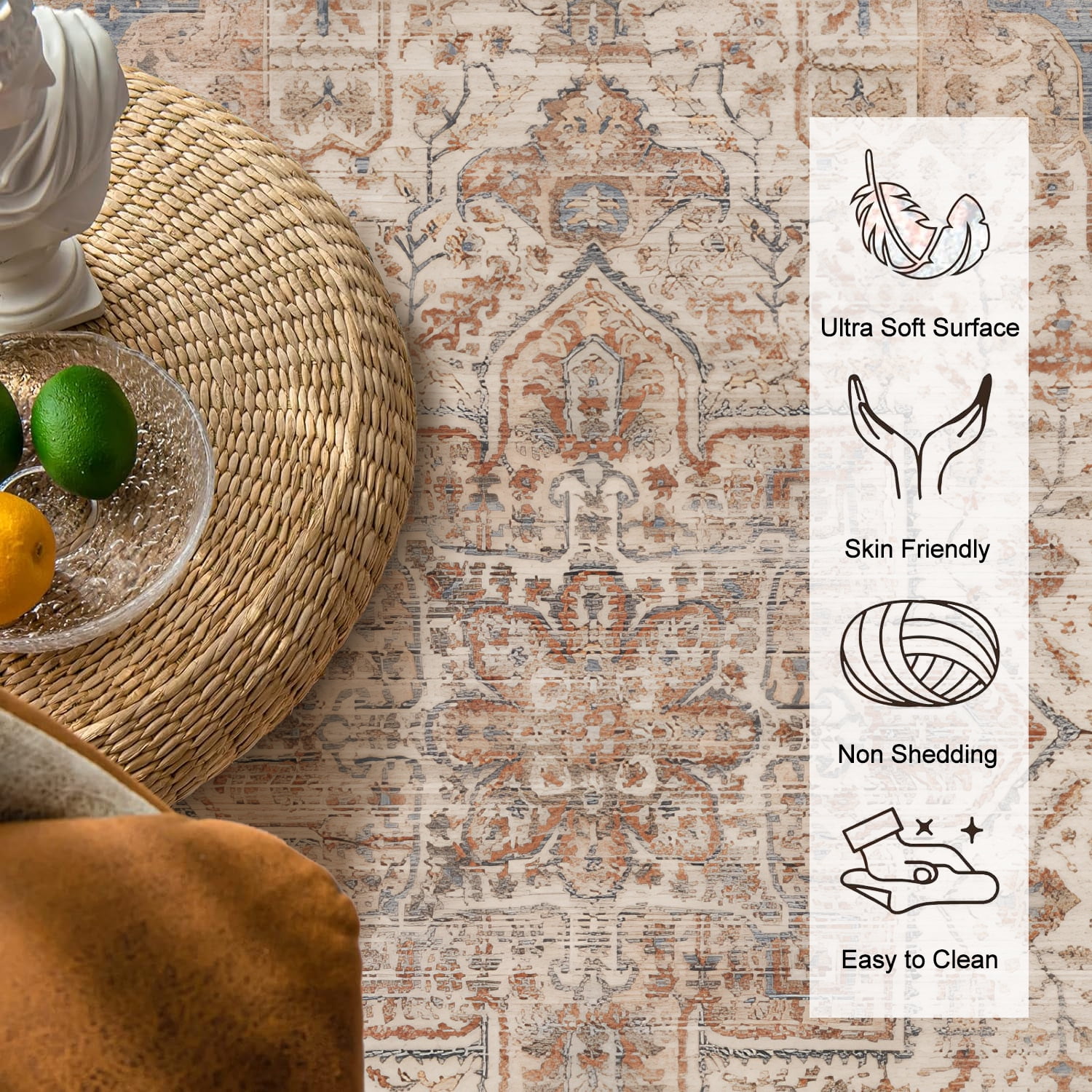 Sanmadrola 5x7 Area Rugs for Living Room Carpet Washable Rug Non Slip for Kitchen Entryway Bathroom Bedroom Office