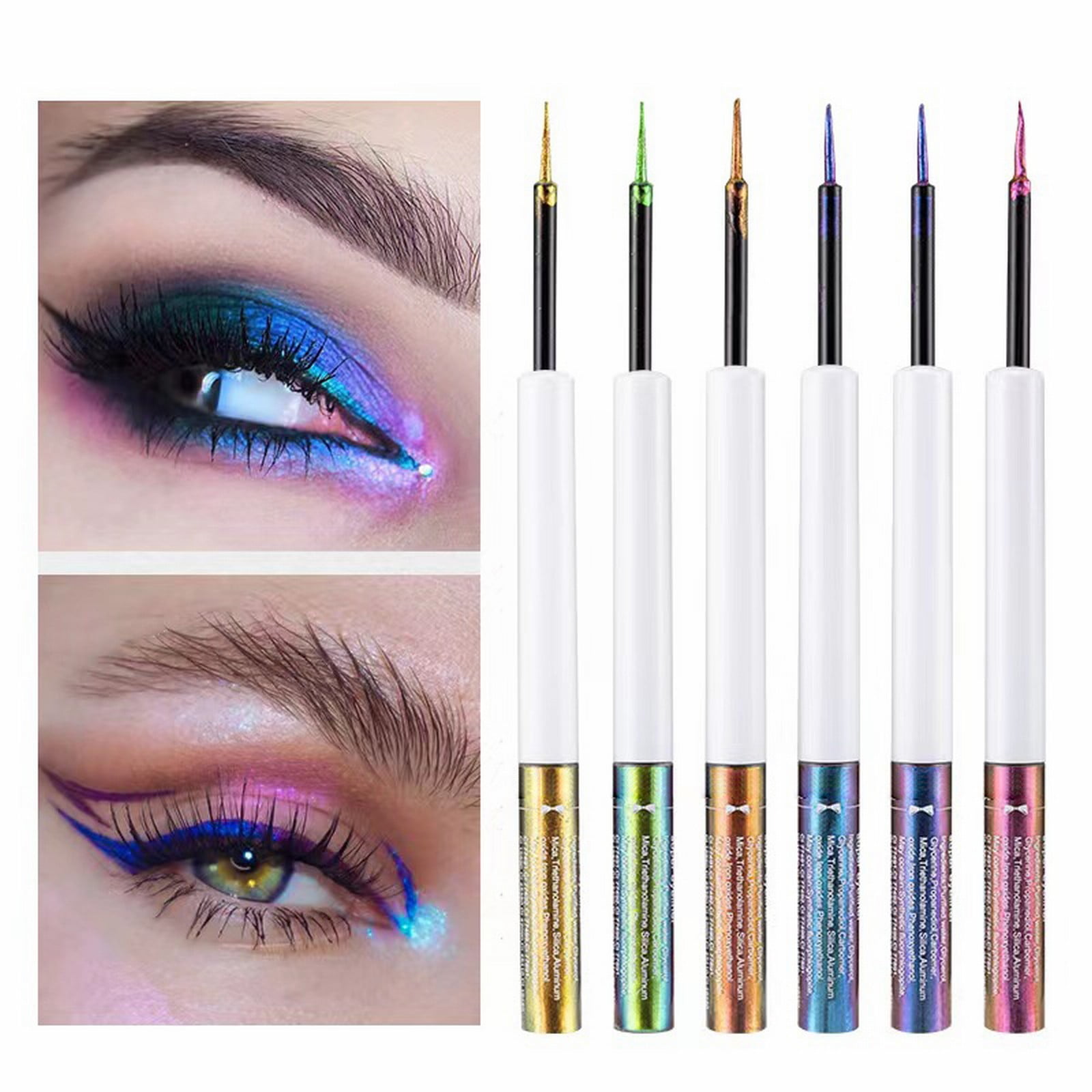 Eye Pencil Eyelash Stickers with Glitter Glue Liner Pen Eye Gens Highlights Tint Remover Makeup Gel Pencil Liner Lip Liner Set Ocean Liner Makeup Stencil Cat Eye Stencil Eye