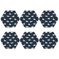 thumbnail image 2 of Pofeuu Cartoon Swan Print Leather Coasters Set of 6, Round Cups Mugs Mat Pad for Home Kitchen Heat Resistant Drink Coasters,Hexagon, 2 of 7