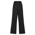 thumbnail image 6 of RQYYD Women's Summer Wide Leg Pants Drawstring Waist Textured Trousers with Scalloped Hem for Women, 6 of 6
