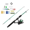 thumbnail image 1 of de pesca para niños con señuelos accesorios de pesca caña de pesca telescópica portátil y carrete para niños principiantes principiantes Caña de pesca verde, 1 of 8