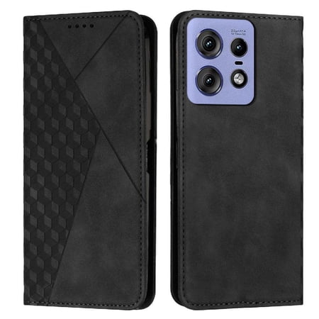 Case for Motorola Moto Edge 50 Pro Pu Leather Shockproof Flip Cover Side Buckle Card Insertion Full Protection