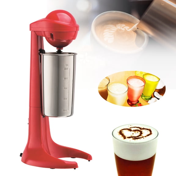 Commercial Milkshake Maker, 23000 RPM Electric Drink Mixer, 2-Speed Smoothie Machine with 500ml Stainless Steel Cup, for Protein Shakes Frappes, Red