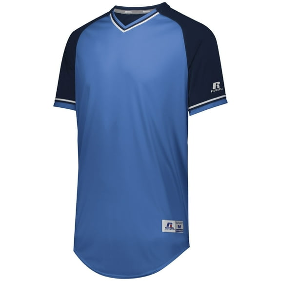 CLASSIC V-NECK JERSEY - XL / COLUMBIA BLUE/NAVY/WHITE by RUSSELL