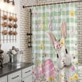thumbnail image 4 of Shower Curtain for Bathroom Easter Watercolor Floral Bunny Waterproof Bath Curtains Shower Curtains with Hooks,Spring Flower Egg Green Lattice Bathroom Curtain Privacy Drapes for Bathtubs 72x72in, 4 of 9
