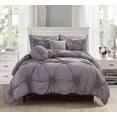 thumbnail image 1 of All Season 10-PIECE Bed in a Bag Sun Flower Collection Comforter Set Wrinkle Resistant Silky-Soft Includes Bed Sheet Set, Full/Queen, Gray, 1 of 2