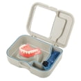 thumbnail image 4 of TOPINCN 1pc Denture False Teeth Storage Box Case With Mirror and Clean Brush Dental Appliance , Denture Container, False Teeth Storage Box, 4 of 8