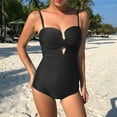 thumbnail image 3 of Gubotare Swimsuit Women Women's One Piece Swimsuit High Neck Tummy Control Swimwear Bathing Suit,Black XL, 3 of 4