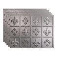 thumbnail image 1 of FASÄDE Fleur de Lis Galvanized Steel 18in x 24in Decorative Vinyl Backsplash Panel (5 Pack), 1 of 7