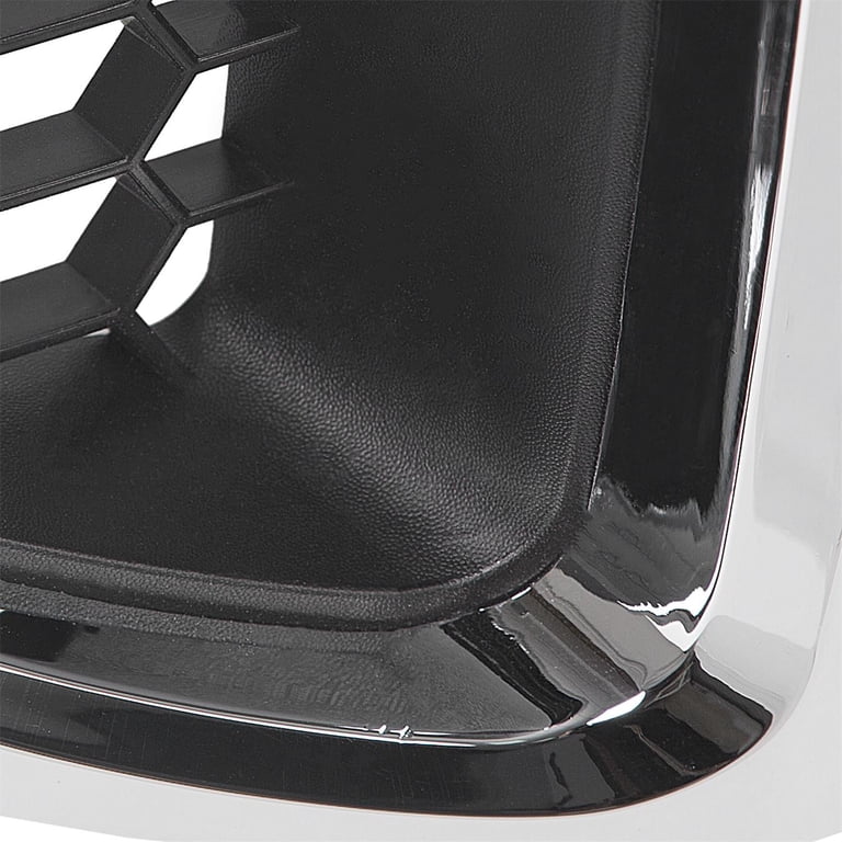 Chrome+Black Front Bumper Grille For Ford F-250/F-350/F-450 Super Duty 1999-2004 - Direct Replacement ABS Plastic, No Emblem