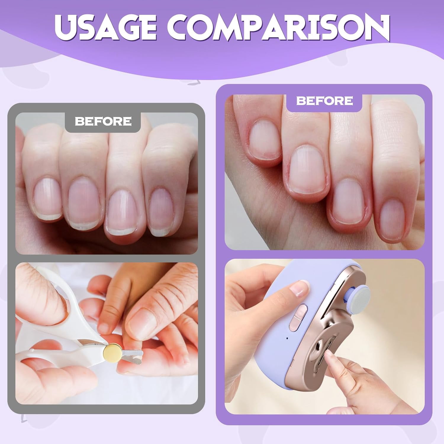 Aorsher 3 in 1 Automatic Nail Clipper with Polishing, Safe and Convenient Electric Nail Trimmer with Nail Clip Storage, 2 Speed Electric Toe Nail Clippers Nail Cutter with Light for Adults