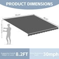 thumbnail image 5 of GDPFN 13' x 8' Awning for Patio, Retractable Awning Outdoor Patio Canopy, Sun Shade with Manual Crank Handle, Porch Awning for Patio, House, Deck, Dark Gray, 5 of 7