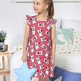 thumbnail image 4 of Balery French Bulldog Camisón de princesa para niñas, pijama de algodón con mangas abullonadas, suave y bonito.-Large, 4 of 6