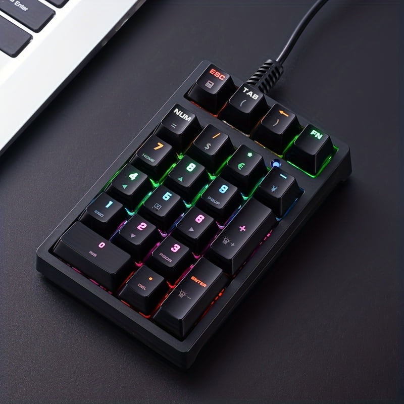 Mechanical Numeric Keypad Blue Switch mini Wired Keyboard Computer Numpad Laptop PC Accounting business workers Number