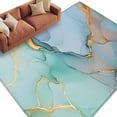 thumbnail image 2 of Teal Marble Area Rugs 8x10 for Living Room, Abstract Art Modern Geometric Golden Non Slip Washable Rug Runner, Low Pile Indoor Floor Carpet Mat Bathroom Rugs for Bedroom, Kids Room, 2 of 9